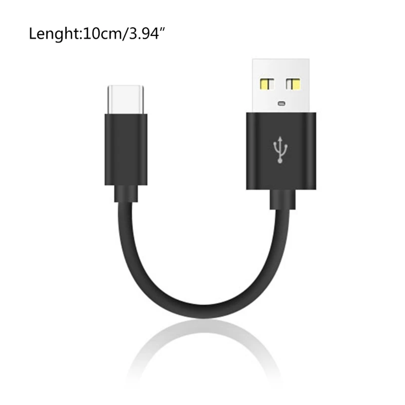 10cm Short USB to Type-C Cable High Speed Charging Cord Support Data Transfer for Phone 15 Series Smartphones