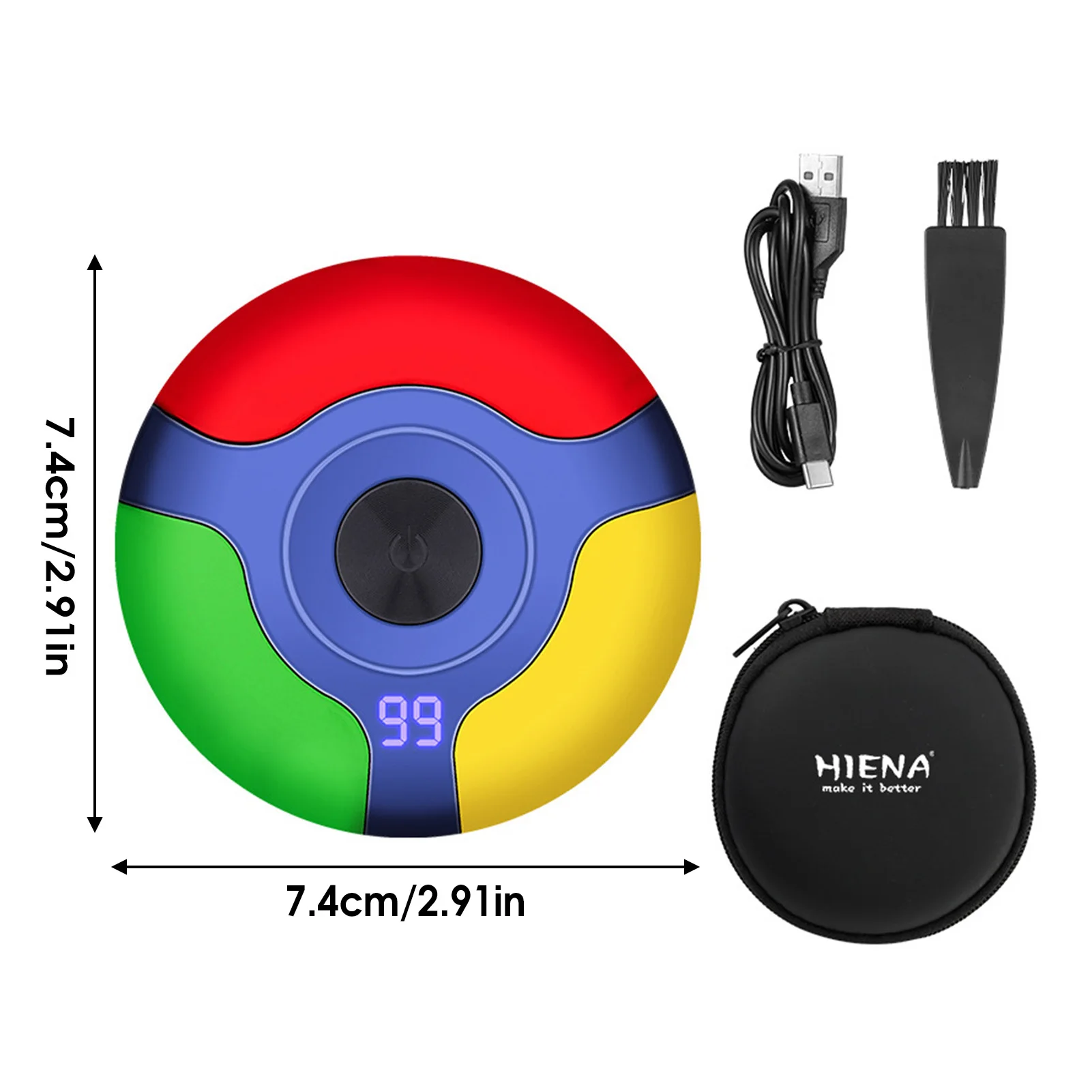 HIENA Electric Shaver for men Colorful Round Face Beards Trimmer Portable USB Rechargeable Razors Hair Clipper cutting machine