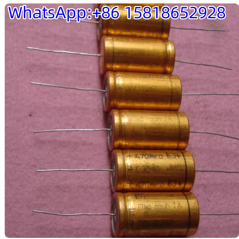 1pcs 63V 470UF German ROE gold bullet vintage gold-plated valve hi-fi axial cathode audio capacitors