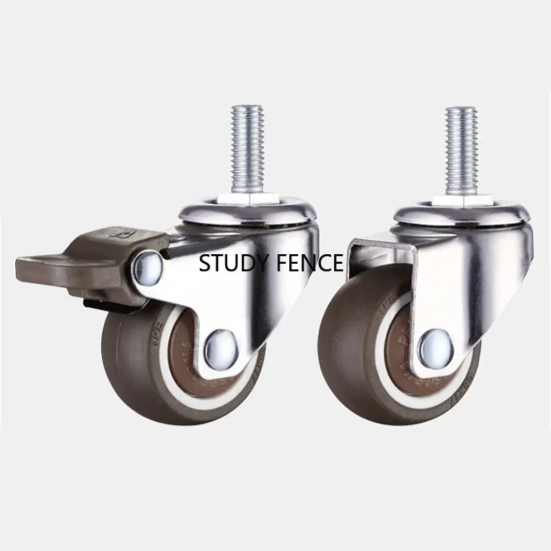 4pcs of Them M6 Screw Casters 1/1.25/1.5/2-inch Furniture Wheels Office Desk Stool with Silent Casters Household Hardware