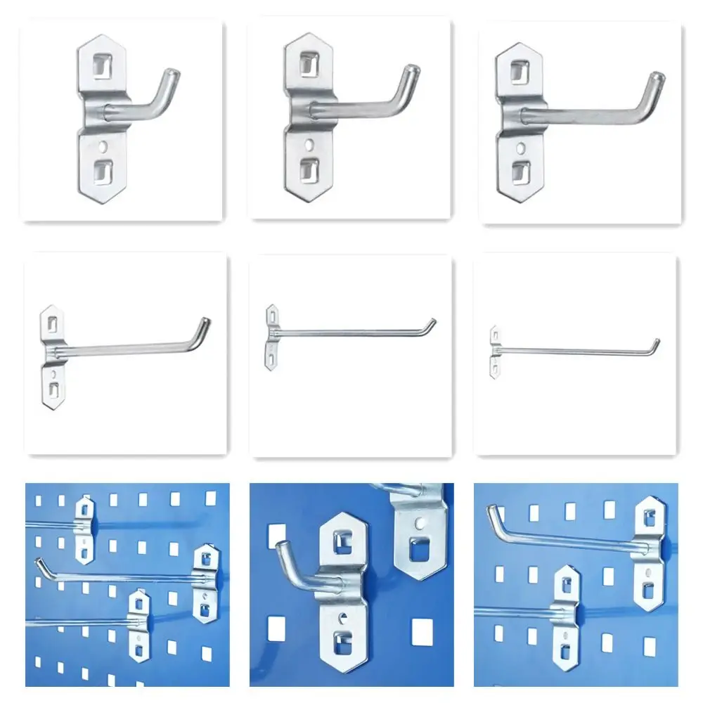 1Pcs Storage Rack Hole Board Hook Hardware Tool Steel Oblique Hanger Wall Mount 25/50/75/100/150/200mm Pegboard Hook