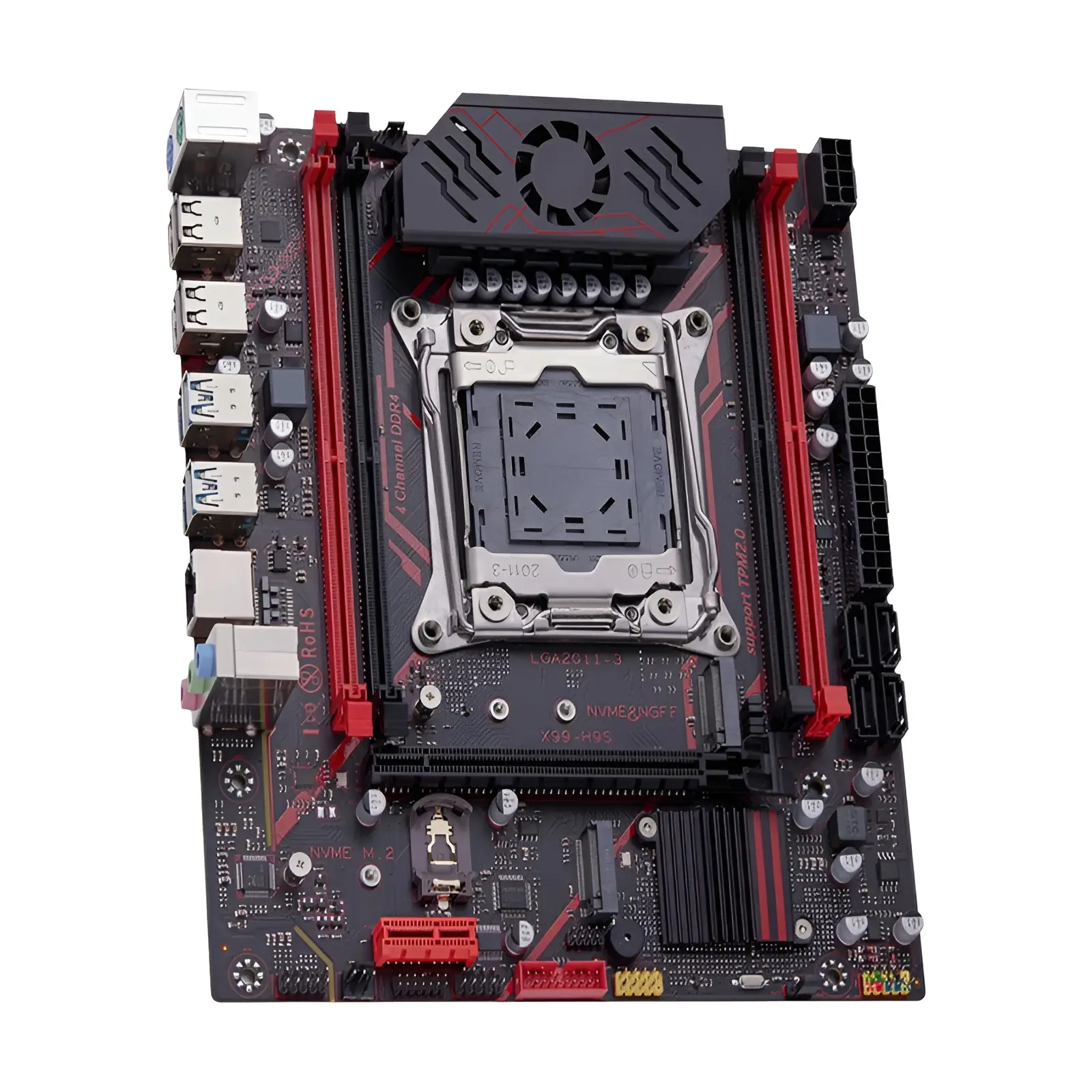 Kit de Placa-Mãe QIYIDA X99 H9S com CPU Xeon E5 2630 V4 LGA2011-3, Memória DDR4 8GB, Interface NVME M.2 TPM 2.0 e SATA3