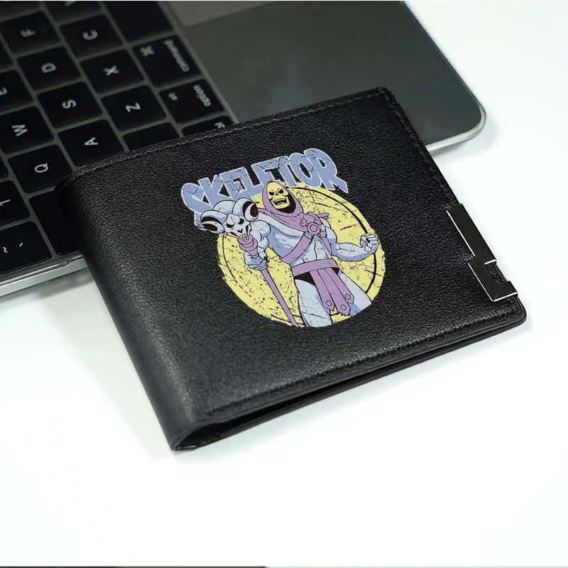 SKELETOR 브랜드 남성용 슬림 지갑 PU 가죽 경량 내구성 비즈니스 패션 미니멀리스트 디자인 일상용