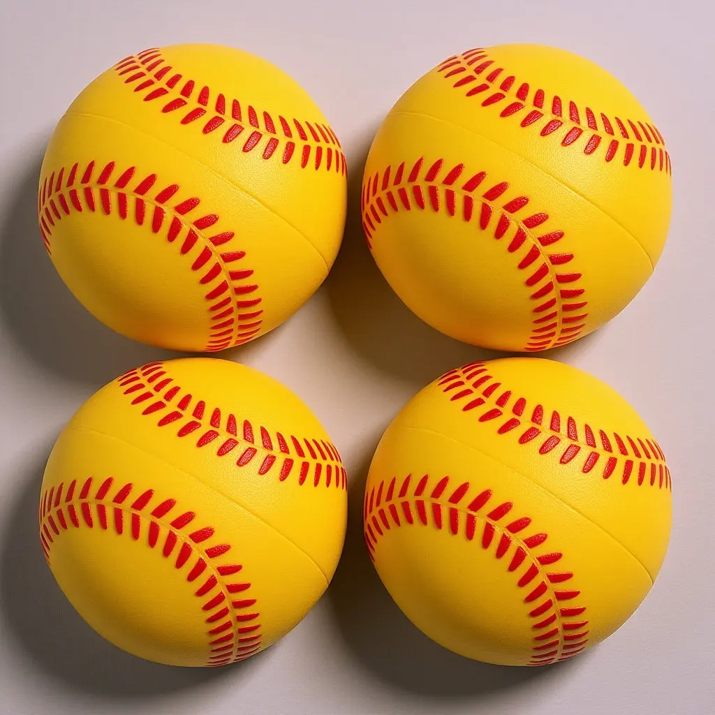 4Pcs Bright Colored PU Sponge Practice Baseballs Lightweight Easy Carry Soft Training Balls for Hitting Swing Pitching Drills