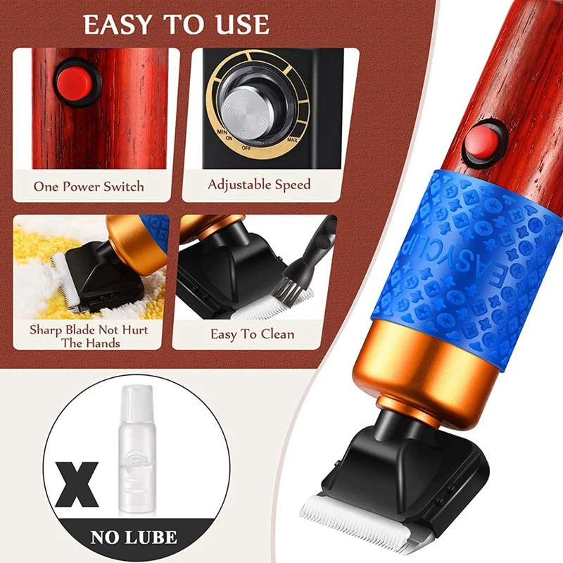 ABRW Carpet Trimmer Carpet Clipper with Tufting Cloth Low Noise Rug Carver Speed Adjustable Power Tufting Clipper US Plug