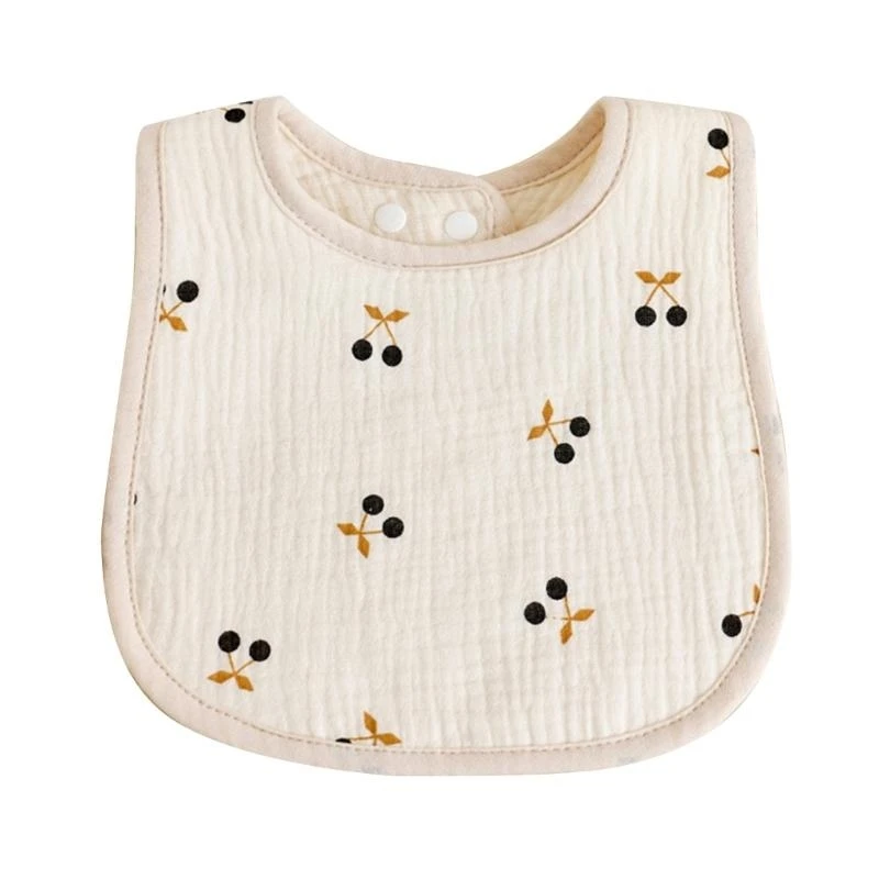 

Soft Baby Bibs Newborn Drooling Bib 6-layer Cotton Burp Cloth with Button 4XBC