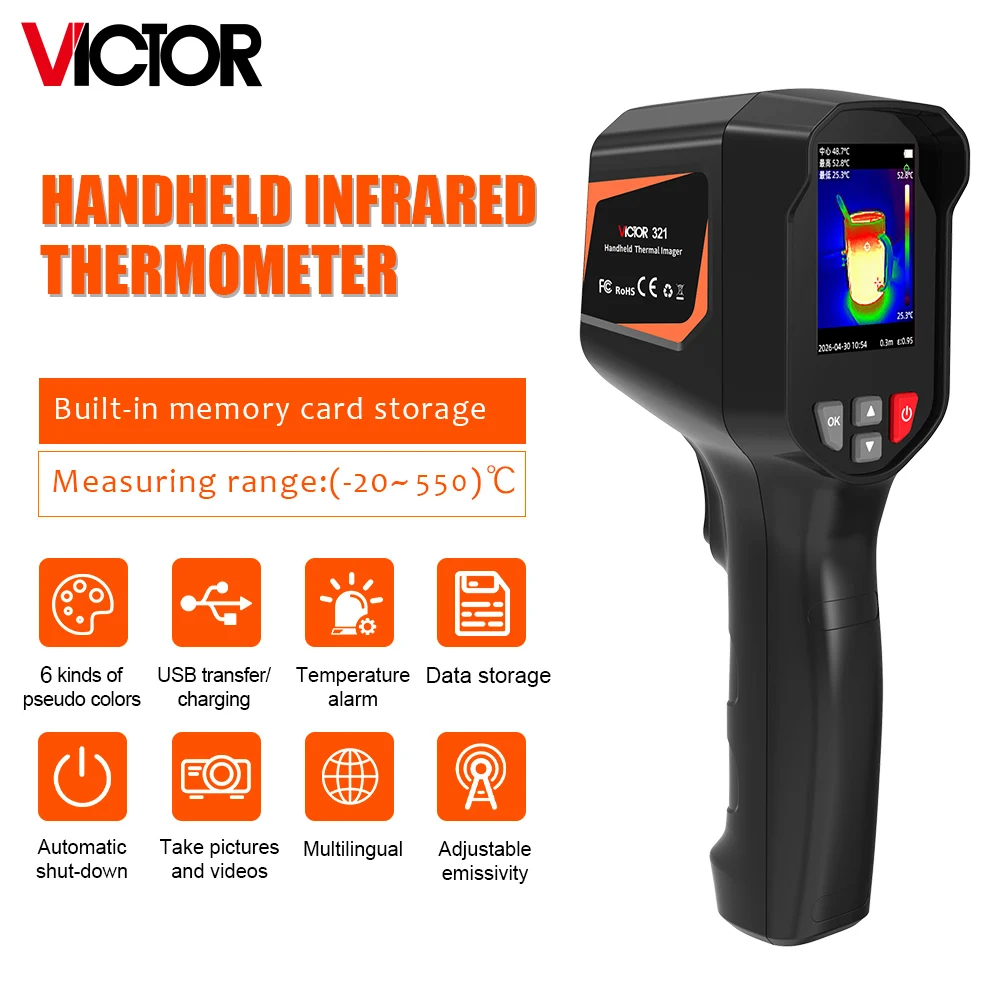 VICTOR Thermal Imaging Camera Super IR 240x240 Handheld Thermal Imager -4°F to1022°F Temp Range for Electrical Test HVAC Repair