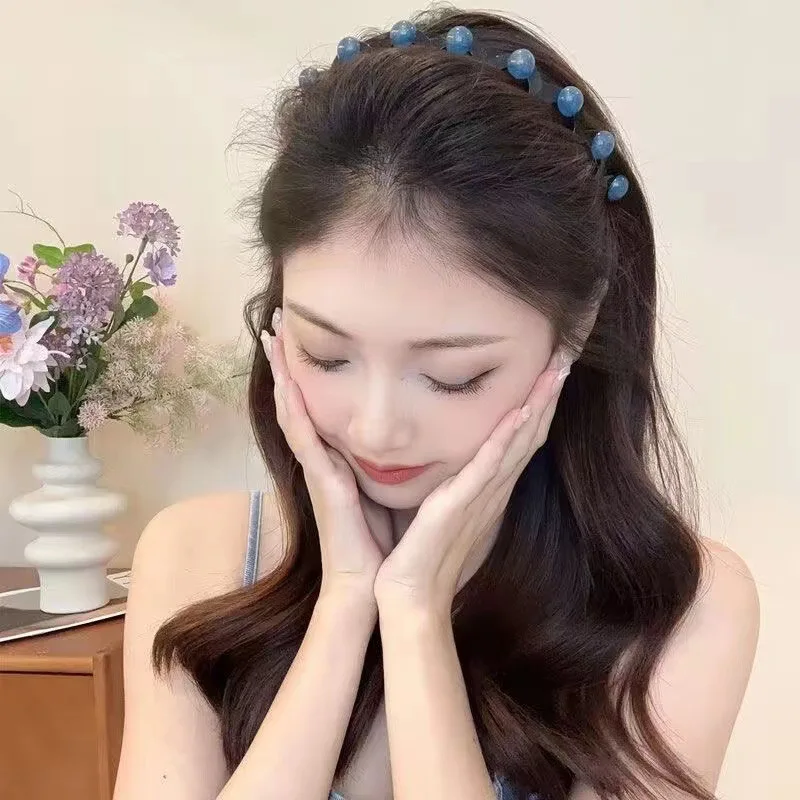 Fashion Pearl Wave Headbands for Women Girls Elastic Beads  display picture 1