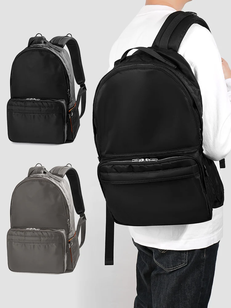 2025ss สไตล์ญี่ปุ่น Casual Daypack ผ้าไนลอนแฟชั่นกระเป๋าเป้สะพายหลังกันน้ําผู้ชายโรงเรียนกระเป๋าออกแบบกระเป๋าเป้สะพายหลังทนทานกระเป๋าผู้ชาย