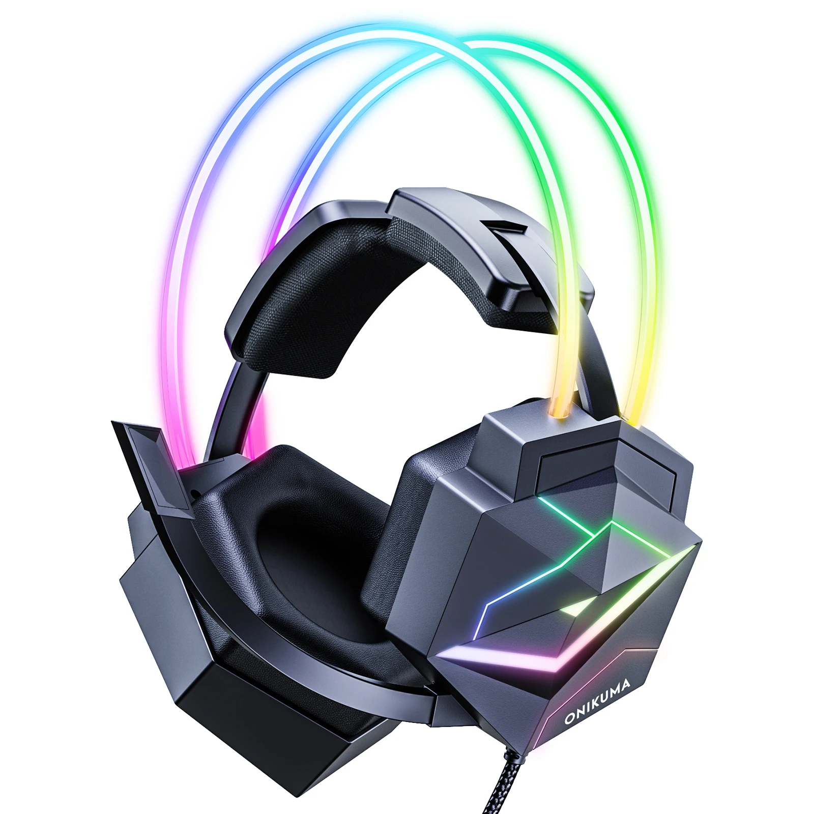 TLCRETE Cool ONIKUMA X20 Cuffie da gioco cablate con audio surround RGB 7.1/3.5 Cuffie over-ear per giochi su PC Xbox