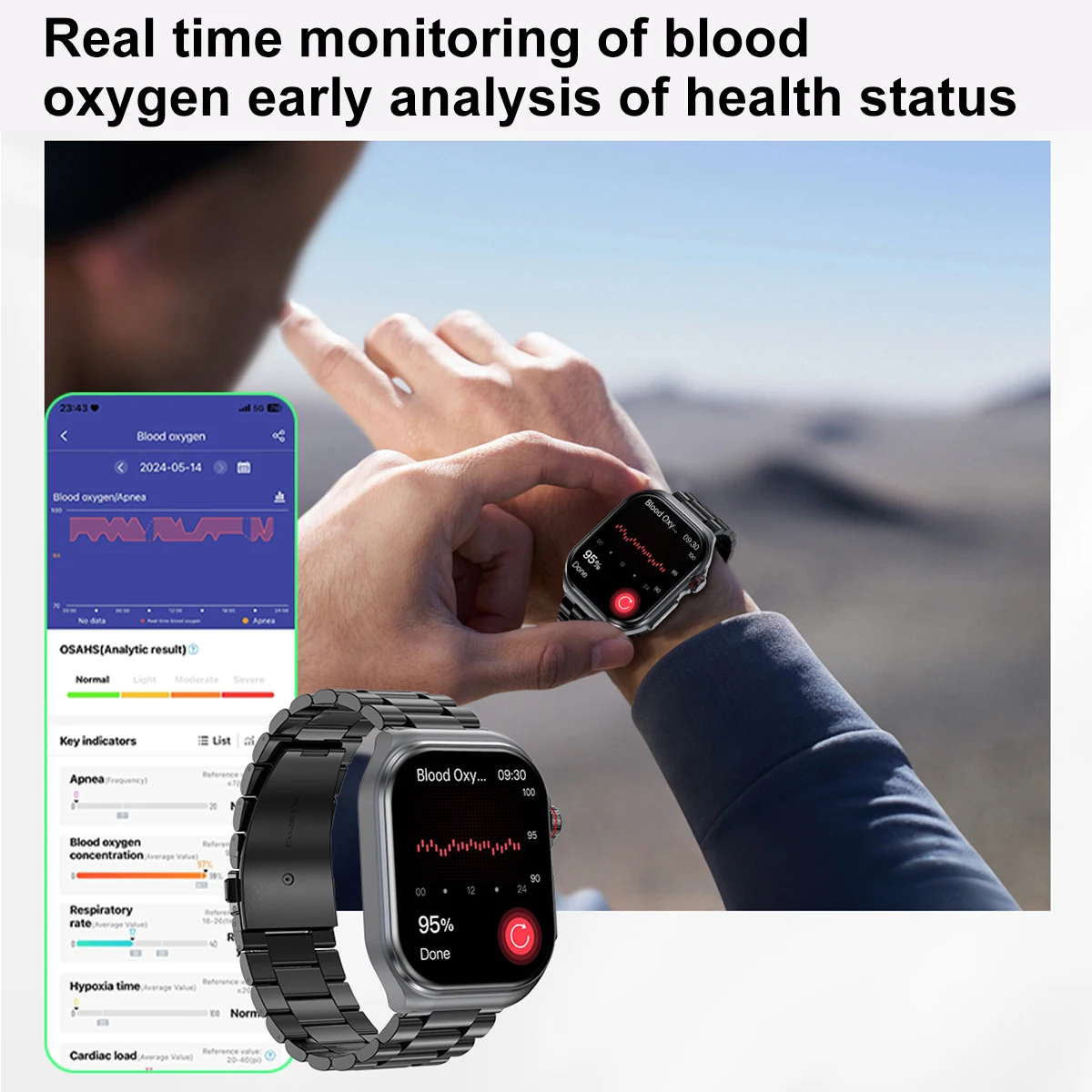 Marsyu AMOLED Smartwatch für Männer EKG-Blutkompositions-Monitor Gesundheitsüberwachung Bluetooth-Anrufe Frauen Sport Fitness – Detail 5