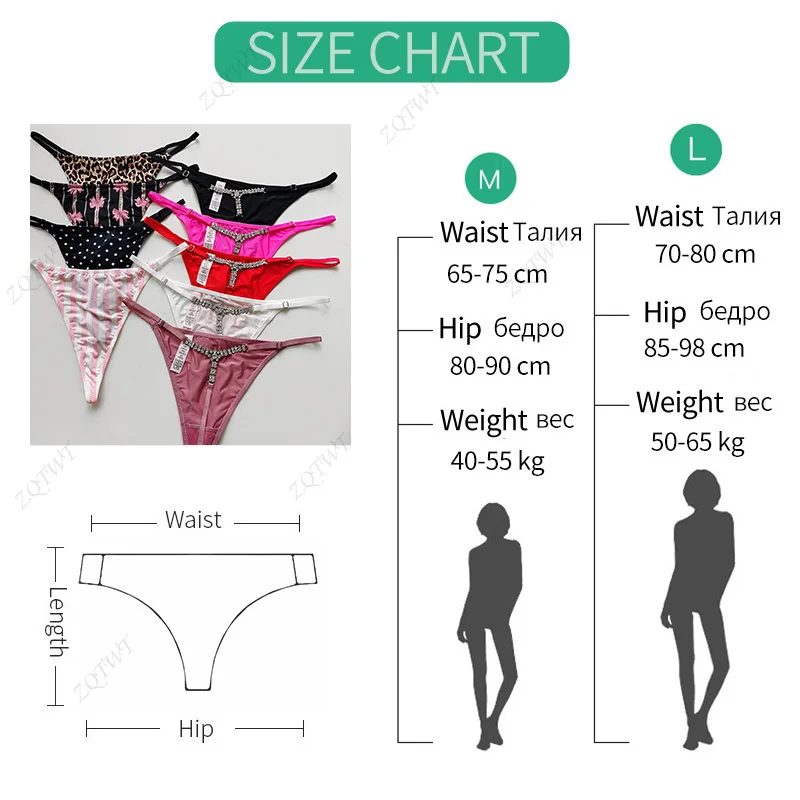 5Pcs Sexy Panties Women Briefs Crystal Rhinestones Thongs Diamonds Girls G String Sports Low Waist Shorts T-back Female Lingerie