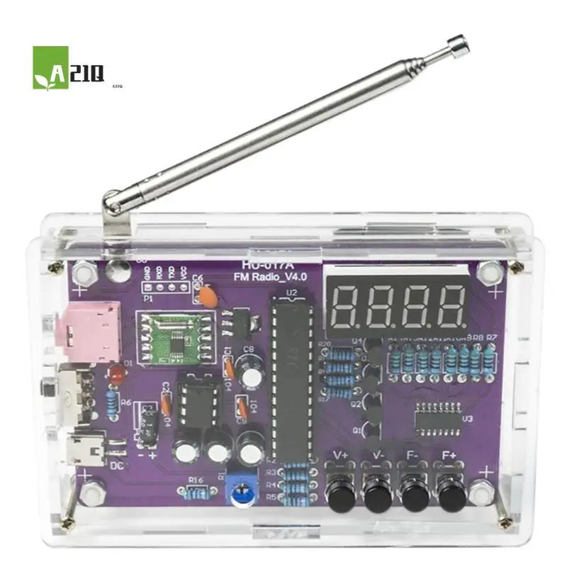 

A21Q-DIY FM-радио электронный комплект с регулируемой частотой 87-108 МГц цифровой дисплей DIY проект пайки практика RDA5807S