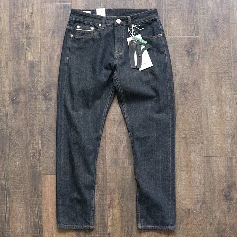 American Retro Heavyweight Original Color Jeans Straight Leg Trendy Brand Danning Red Ear Amikaji Casual Pants for Spring