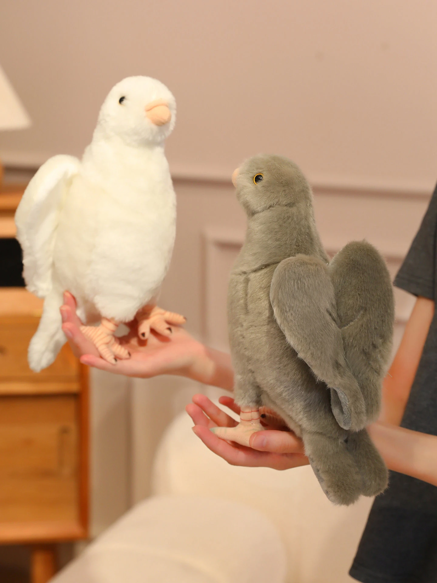 Grau Weiß Simulation Taube Plüsch Spielzeug Friedenstaube Stofftier Puppe für Kinder Wohnkultur Und Fotografie Requisiten