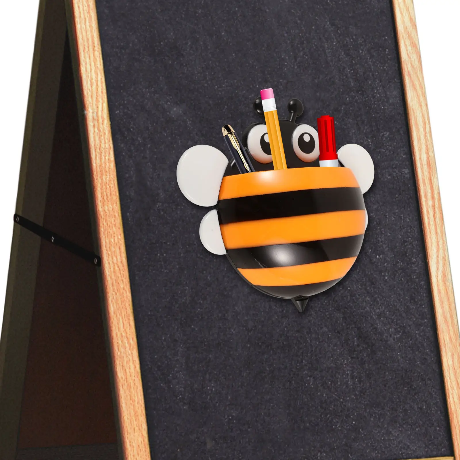 

Magnetic Pen Holder Plastic Chalk Container Bee Shape Creative Design for Whiteboard Refrigerator Office Supplies