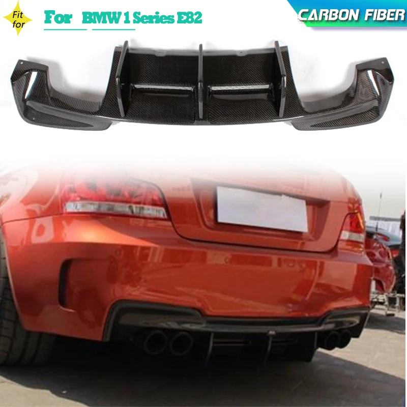 Carbon Fiber Car Rear Bumper Diffuser Lip Spoiler for BMW 1M E82 M Coupe 2-Door 2011 2012 Auto Rear Diffuser Lip Apron Body Kit