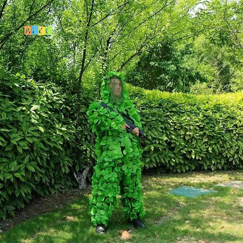 

A12E-3D Bionic Hunting Ghillie Suits Leaf Camouflage Jungle Hunting Clothes Bird Watching Clothing