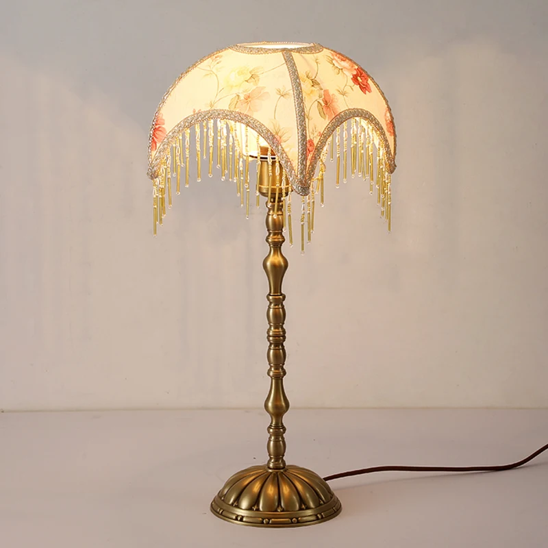 Classical Romantic Fabric Tassel Lampshade Vintage Court Style Chandelier Lamp Shade Dining Living Room Bedroom Table Lamp Shade