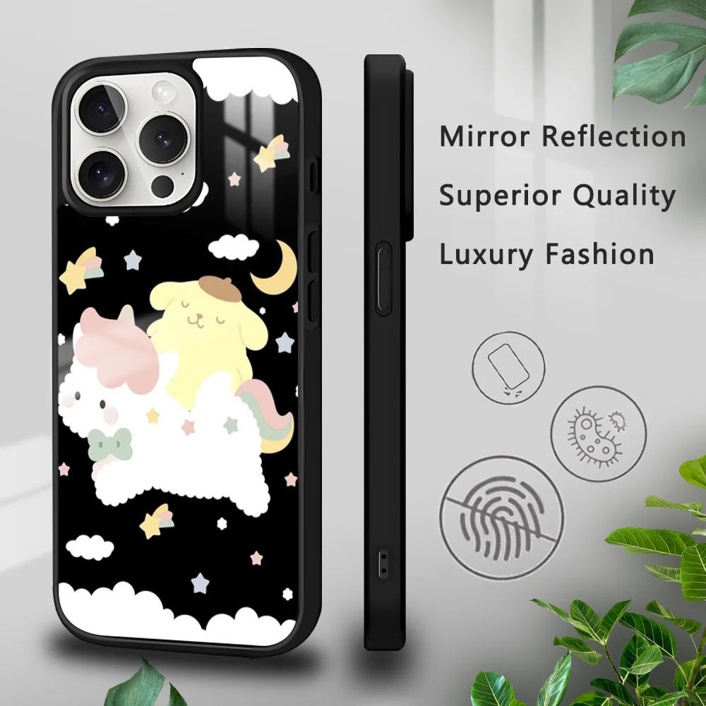 

Sanrio Pom Pom Purin Phone Case For iPhone 16 15 14 13 12 11 Pro Xs Max Mini Plus Celulares Hard Funda