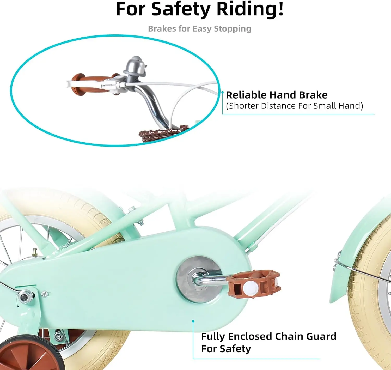 Girls Bike for 2-12 Years Old Toddlers and Kids, 18" Retro Style Kids Bike with Training Wheels, 20 Inch Childre