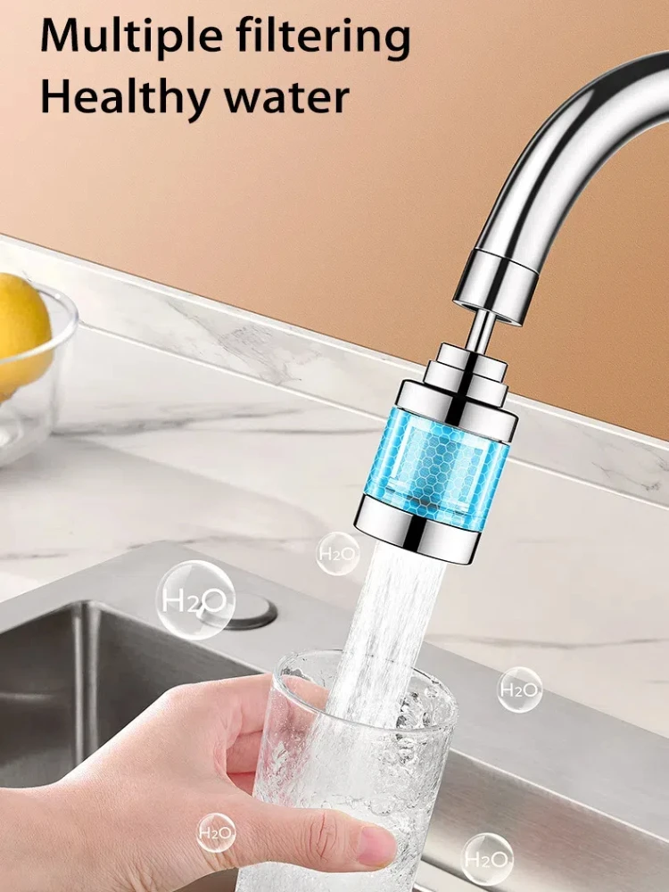 Kitchen Faucet Purifier 360°Rotating Anti Splash Water Telescopic Faucet Extender 316 Stainless Steel Faucet Tap Water Filter