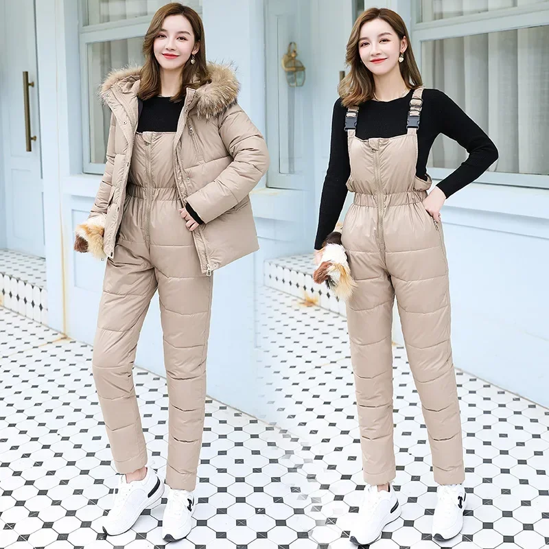 

Jumpsuit Women Jacket Parka Outdoor Warm Suits One Piece Bodysuit Jumpsuit Pants Mom Overalls Two Piece Sets Autumn Winter