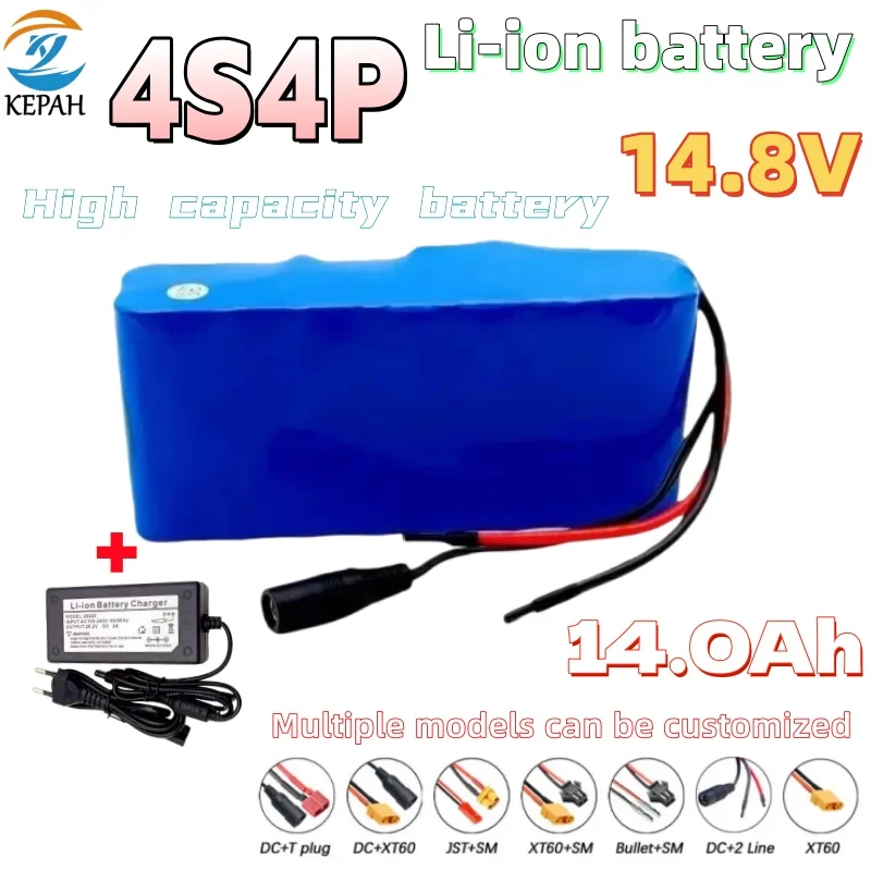 

100% НОВЫЙ Аккумуляторный блок 14.8В 14Ач 18650 Li-Ion для светодиодных фонарей для ночной рыбалки, обогревателей, шахтерских ламп, усилителей и радиоприемников