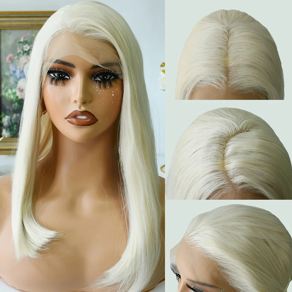 شعر مستعار قصير بوب شعر مستعار أبيض HD شفاف الدانتيل الباروكات الأمامية مستقيم بوب الباروكات قبل قطعها 13x4 الاصطناعية الدانتيل الجبهة الباروكات للنساء