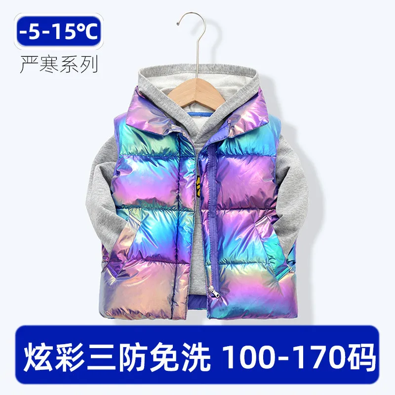 2023 Girls Down Vests 3-14 Years Old Children Clothing For Girls Boys Warm Outerwear Coat Autumn Fashion Teens Kids Jackets Vest