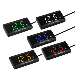 Mini dijital voltmetre ampermetre DC4.5V-30.0V gerilim akım ölçer cihazı dedektörü araba motosiklet için LED ekran 12V