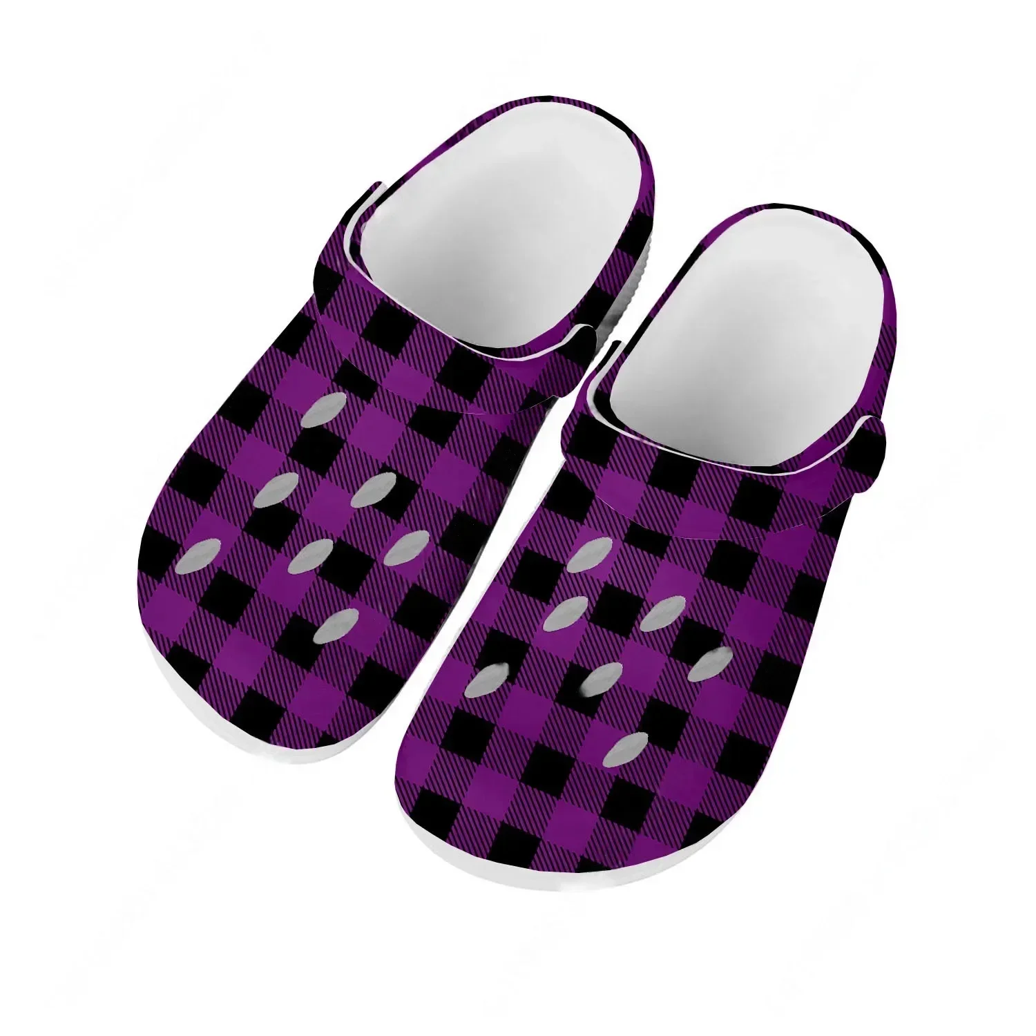 Buffalo Plaid Pattern Water Shoes Mens Womens High Quality Home Garden Clogs Customizd Sandals Beach Breathable Hole Slippers