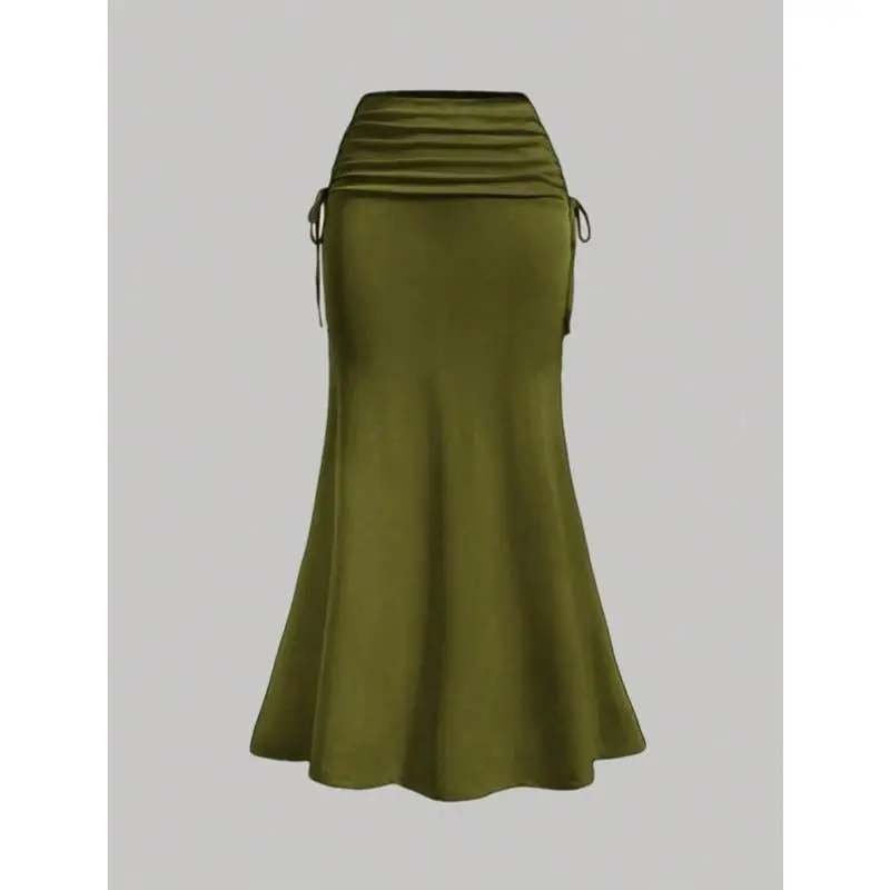 

High Waist Side Tied Pleated Fi Tail Hem orts Bots Cross-Border New Sle Men's Retro Fit Ciwalk Nine Points Pants