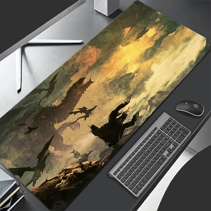 Gamer Mouse Pad L-Lords of the R-Ringes Large Laptop Table Mat Large Mousepad Keyboard Office Anime Deskmat PC Gaming Mouse Mat