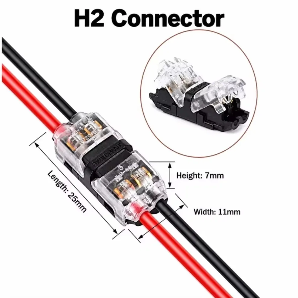 10/5PCS Wire Terminal Plug Connector Strip D2 H2 T1 T2 Car Electrical Connector Cable Car Auto Wiring Harness 2 Pin Connection