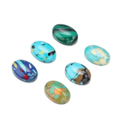 10pcs/lot Taiwan Flower Natural Stone Cabochon Beads Oval Figure Beads For DIY Jewelry Decoration Necklace Ring Accessories