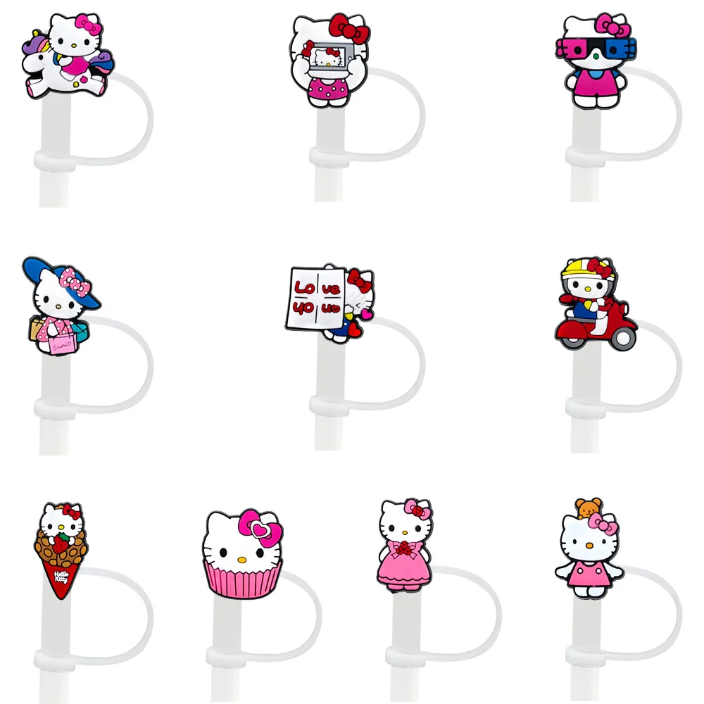 

8-10mm HELLO Kitty Straw Cap Cartoon Accessories Soft Rubber Dust Cover Y2k Fashion Toys Anime Cartoon Cute Personalized Gifts