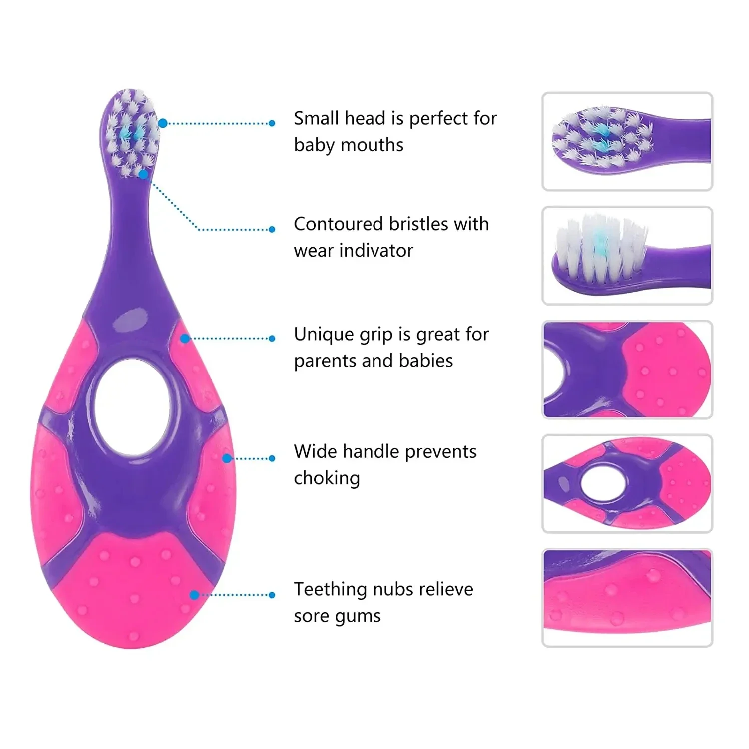 2PCS Soft Bristles Kids Toothbrush Set BPA-Free Toddler Training Dental Care for Children's Deciduous Teeth