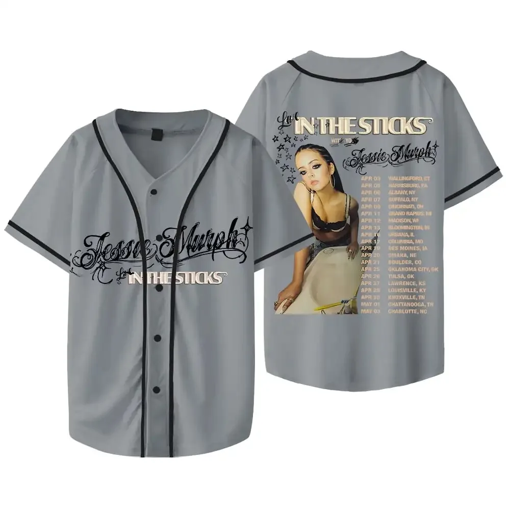 

Jessie Murph Live in The Sticks Tour Baseball Jersey V-Neck Shirt Short Sleeve Streetwear Clothes3