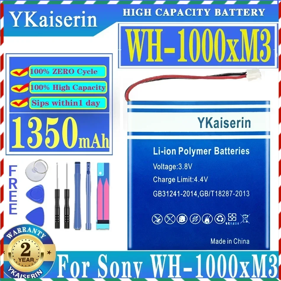 YKaiserin 1350mAh Battery for Sony WH-1000xM3 WH-XB900N WH-CH710N