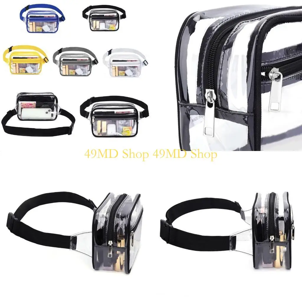 

49MD Waist Bag Purse Concerts Bag Transparent Adjustable Belt Bag for Sports, Travel