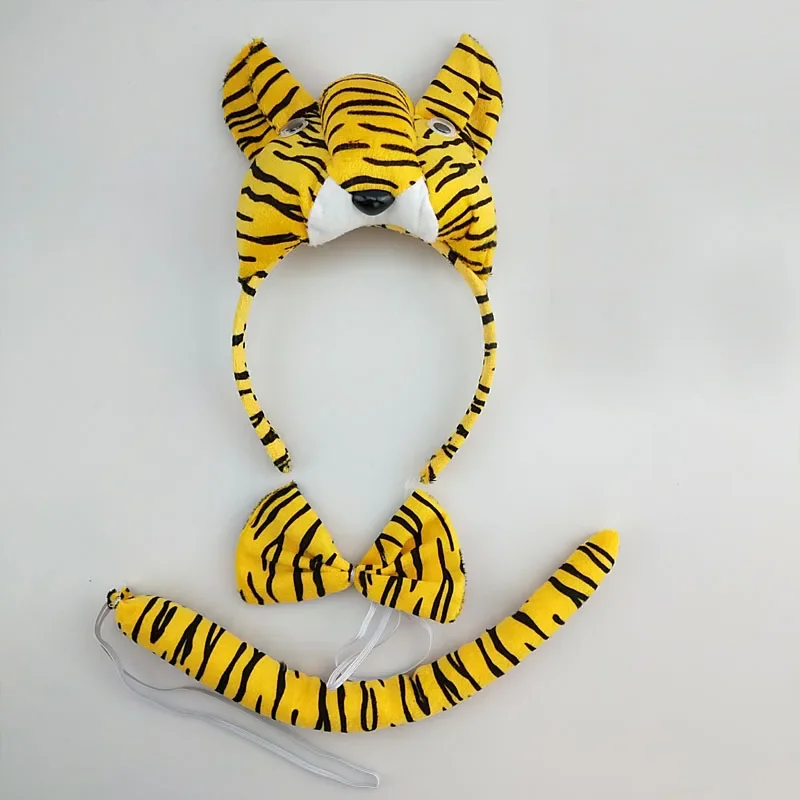 Disfraz De Tigre Para Niños – 3 Piezas: Diadema Con Orejas, Cola Y Lazo, Ideal Para Carnaval Y Fiestas Temáticas