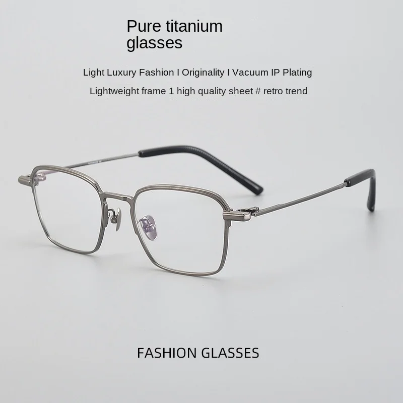 

Business full frame can be matched with myopia men pure titanium square women glasses frame