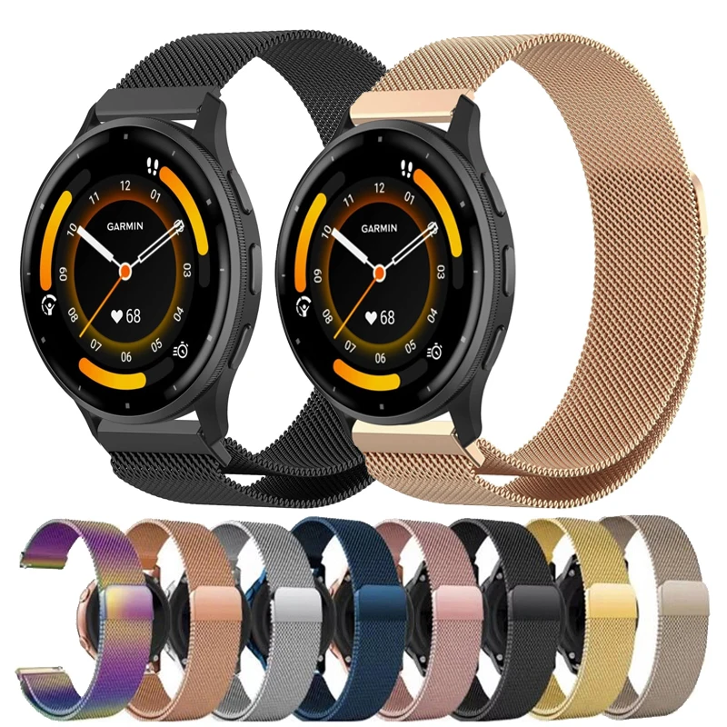 20 mm 22 mm Milanaise-Schleife für Garmin Venu 3 2, Metallband für Garmin Forerunner 570 970 255 245 645 965 745 158 55 Vivoactive 6 5 4