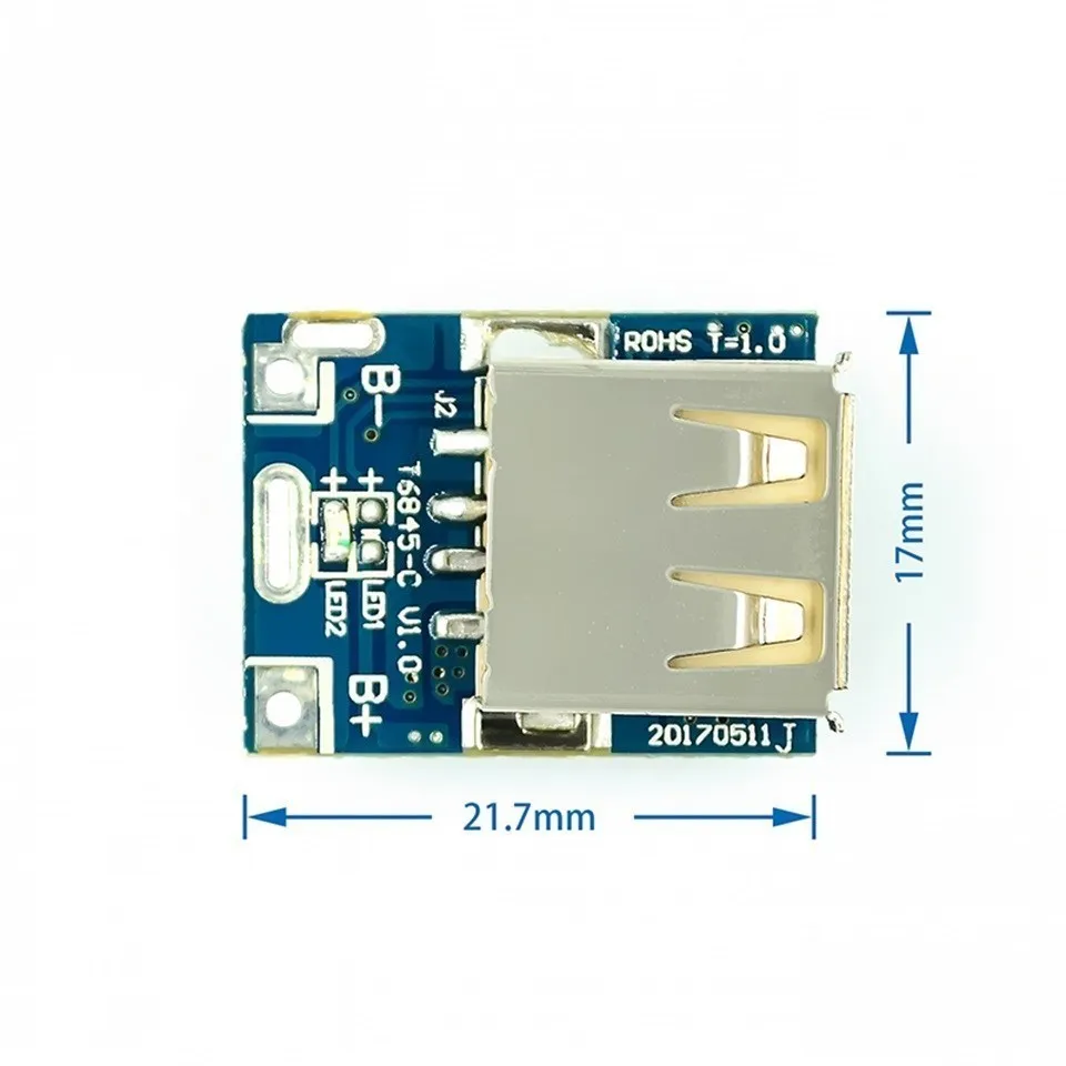 5V 1A Boost Step-Up Strommodul Micro USB Typ-C Lithium-Batterie-Ladeplatine Überladeschutz LED-Anzeige 134N3P DIY – Detail 1