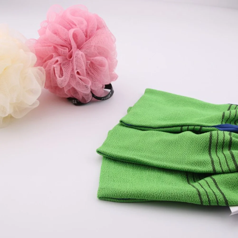 

3Pcs Bamboo Fiber Rubbing Gloves Exfoliating Bathing Gloves Double-Sided Shower Scrubber Bath Towel Green Bath Towel