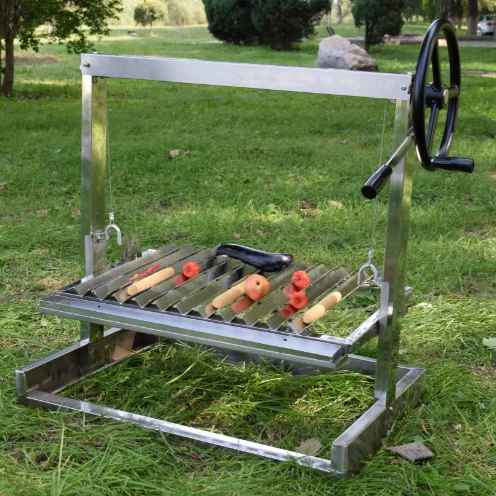 Factory Direct Wholesale Outdoor Charcoal BBQ Portable Metal Parrilla Santa Maria Built-in Stainless Steel BBQ Grill