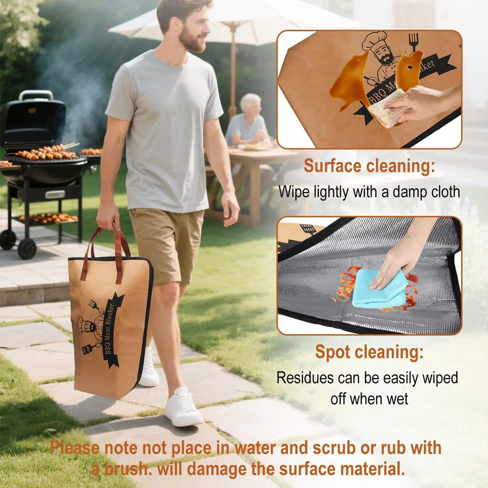 Meat Resting Bag Leakproof Large Heavy Duty Barbecue Bag BBQ Accessories Meat Resting Blanket For Grill Lovers Women Men Mom Dad