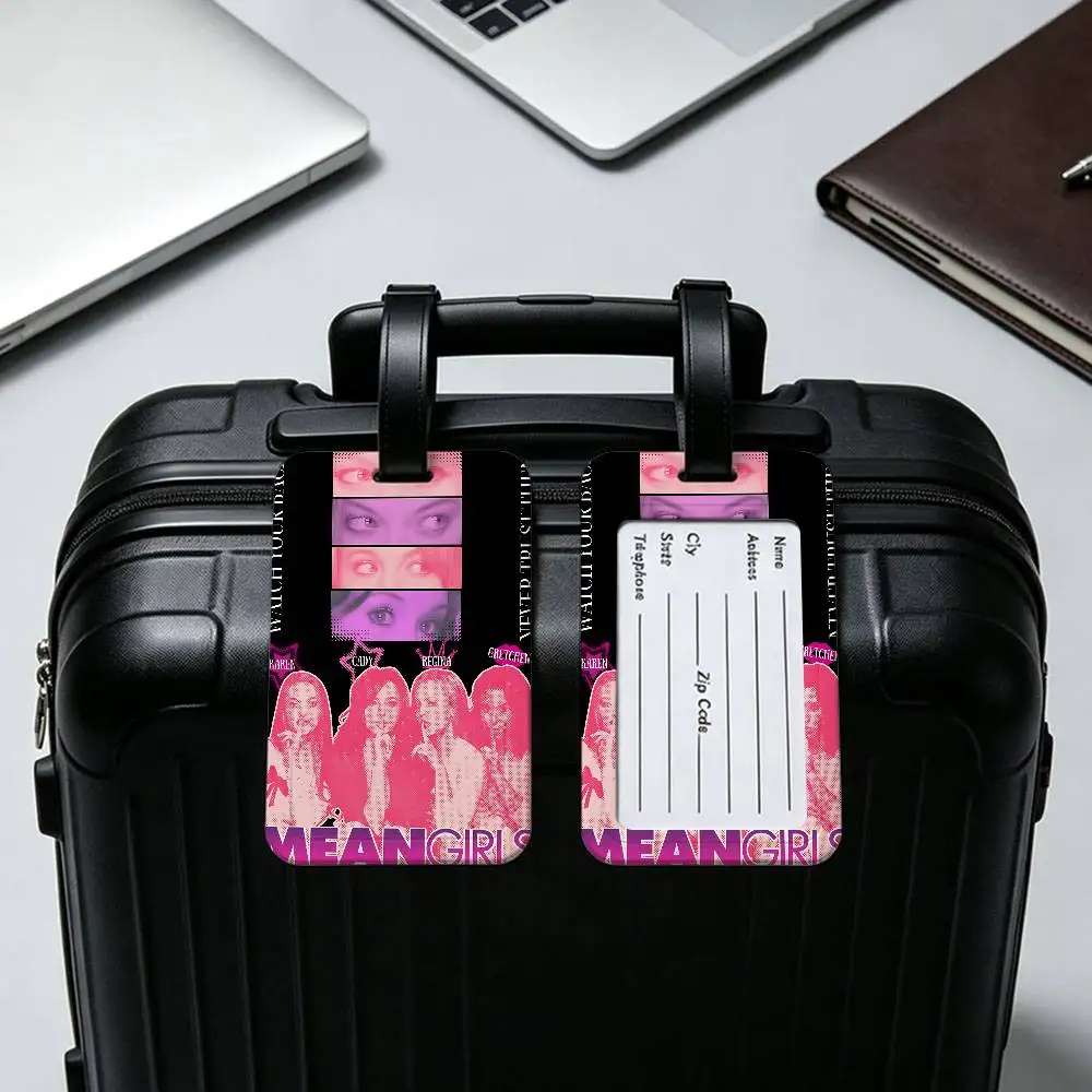 Mean Girls Movie PVC Baggage Identification Tag Anti lost Information Card Holder Travel Suitcase Name Tag