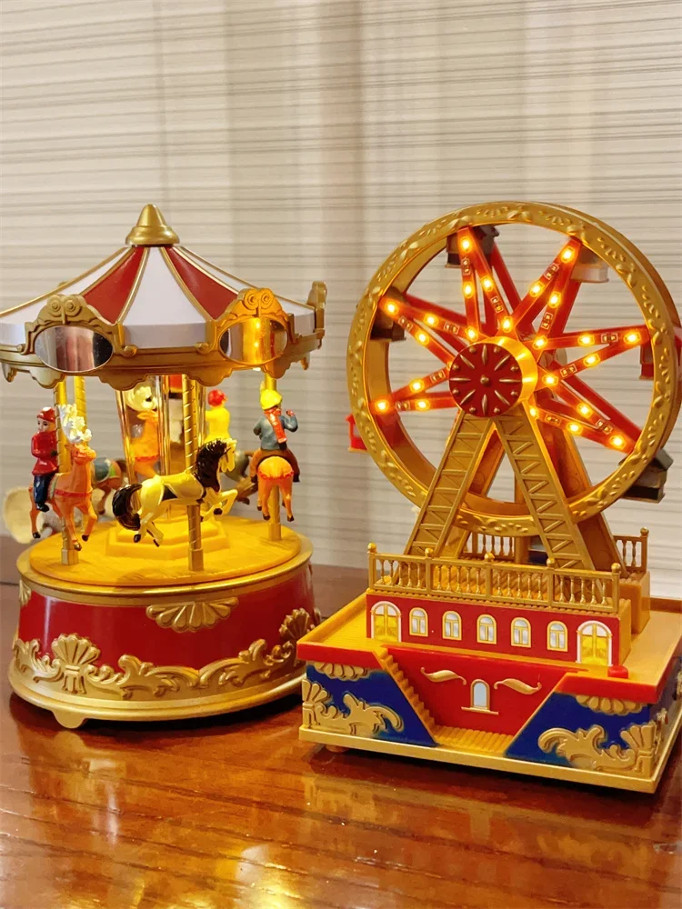 Mini Carousel Ferris Wheel Music Box for Girls and Boys Birthday Gifts